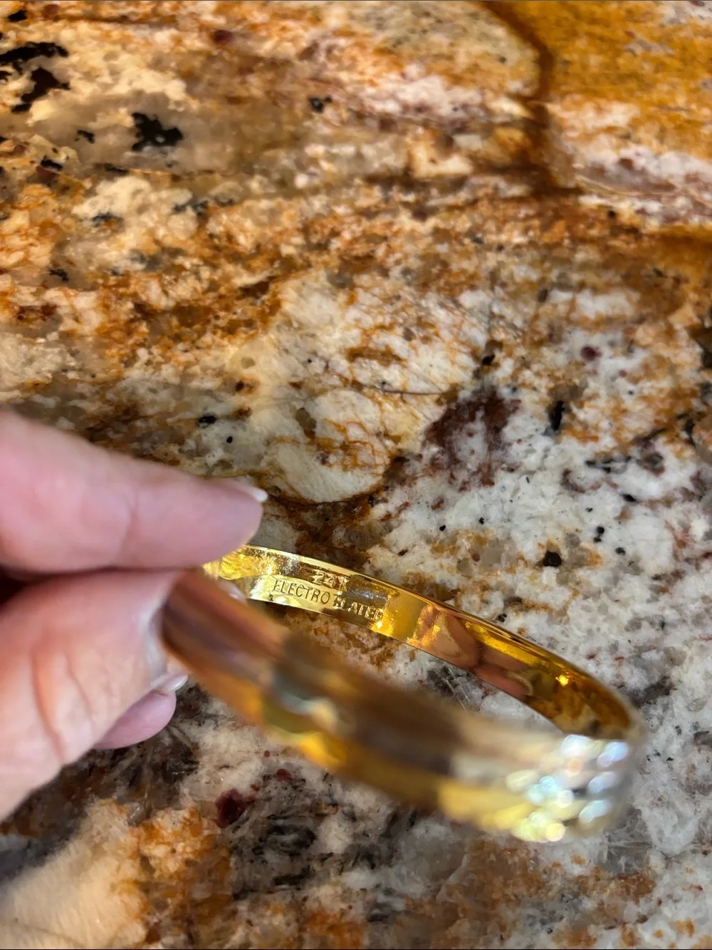 Vintage Three Tone Magnetic Cuff Bracelet - Gold & Silver&Copper L/XL